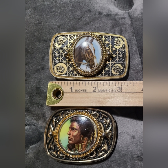 Vintage Cameo Belt Buckle 2 Piece Bundle - Picture 10 of 10